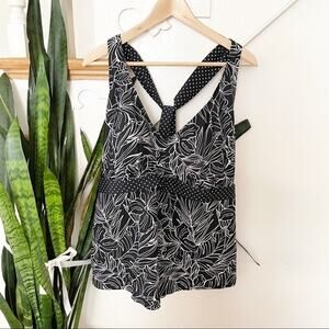Merona Black white Floral Tankini Swimsuit sz 26W